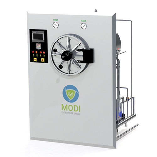 Silver Fully Automatic Cylindrical Steam Sterilizer