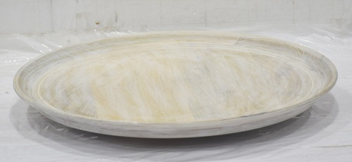 Wooden Round White Wash Lazy Susan