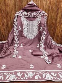 Chanderi Cotton Dress Material - Bust Size: Free Size
