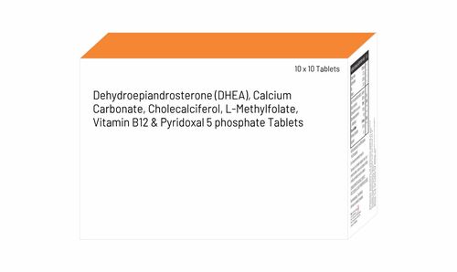 Dehydroepiandrosterone(DHEA), Calcium Carbonate, Cholecalciferol, L-Methylfolate, Vitamin B12, & Pyridoxal 5 Phosphate Tablets