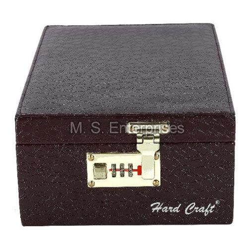JB03CROCOBR Leather Jewellery Box