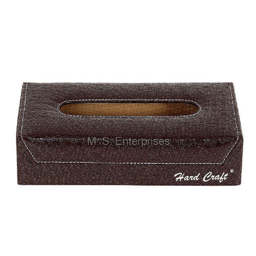 Brown Tb02Crocobr Leather Tissue Box Organizer