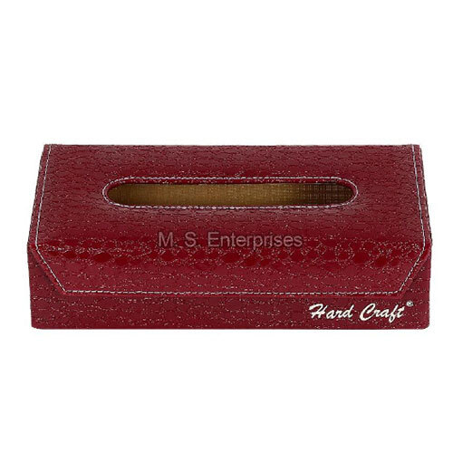 TB02CROCOMR Leather Tissue Box Organizer