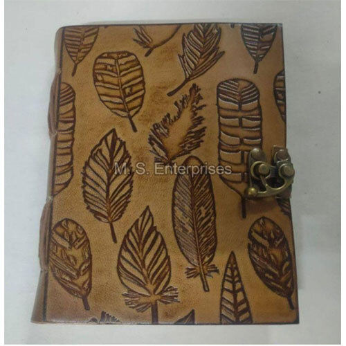 Leaf Pattern Embossed Ldry02Leafdiemr Hard Craft Pu Leather Executive Corporate Diary