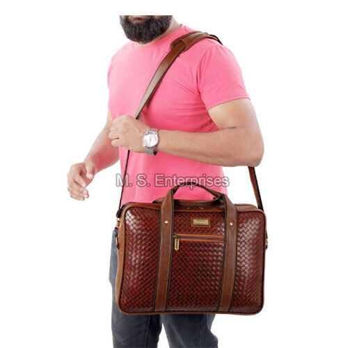 FLLB10CHTYRUST Hard Craft PU Leather Office Messenger Bag
