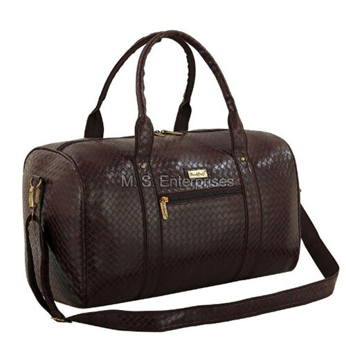 LDB02CHTYBR Hard Craft Textured PU Leather Stylish Duffle Bag
