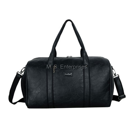 Black Ldb03Plspktbl Hard Craft Textured Pu Leather Stylish Duffle Bag