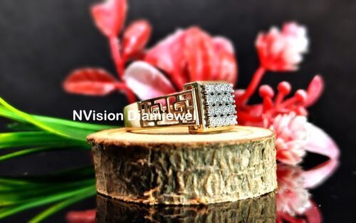 Men's Natural Diamond Light Weight Rose Gold Wedding Ring.