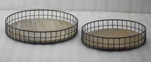 Set of 2,12 Inch Wooden Lazy Susan