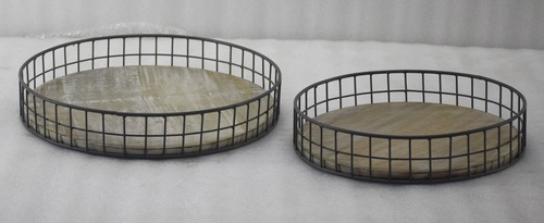 Set of 2,12 Inch Wooden Lazy Susan