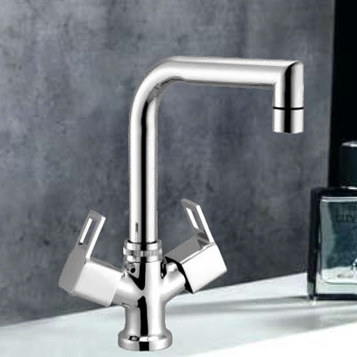 Silver Skoda Collection Center Hole Basin Mixer