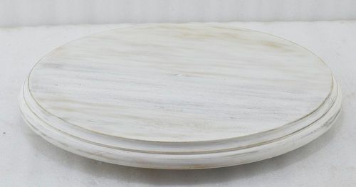 Wooden White Wash Lazy Susan