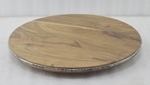 16 Inch Wooden Round Lazy Susan Original Finish