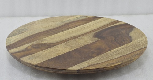 16 Inch Round Wooden Lazy Susan Original Finish