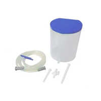 Enema Can Set - Pvc Material, 1500 Ml Capacity, White And Blue Finish | Polished Plastic, Durable And Reliable For Clinic Use