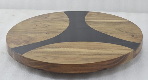 16 Inch Wooden Multicolor Lazy Susan