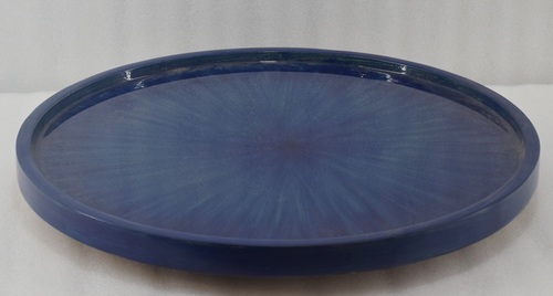 18 Inch Wooden Round Blue Lazy Susan