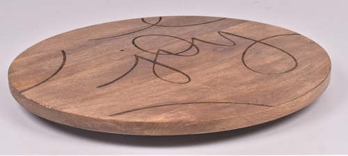 Wooden Natural Finish Lazy Susan