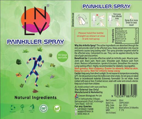 Pain Killer Spray - Ingredients: Herbs