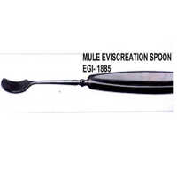 Mule Evisceration Spoon - Stainless Steel, Standard Size | Lightweight, Reusable, Waterproof, Polished Finish, Rounded Spoon Blade