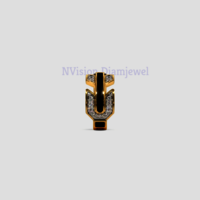 Natural Yellow Gold Men's Bali. - Diamond Carat Weight: 0.07 Carat