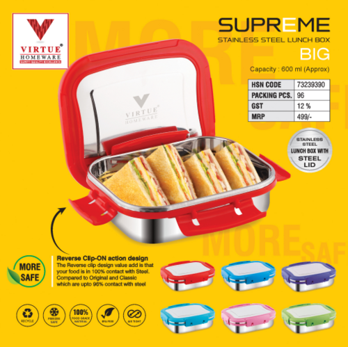 SUPREME VIRTUE HOMEWARE STAINLESS STEEL BIG LUNCH BOX