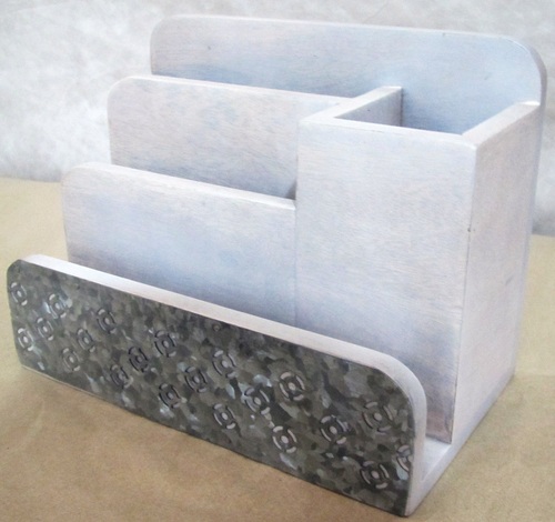 Wooden White Wash Letter Box