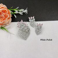 Floral Designer American Diamond Locket Set