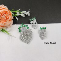 Floral Designer American Diamond Locket Set