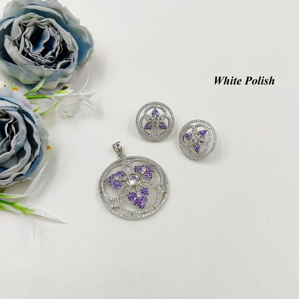 Elegant American Diamond Locket Set