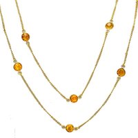 Gold Plated Yellow Crystal Chain Necklace