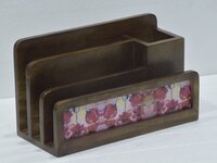 13 Inch Enamelled Wooden Letter Box - Color: Brown