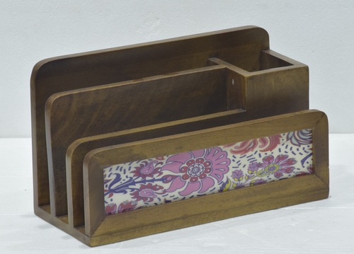 13 Inch Wooden Letter Box With Pink Enamel
