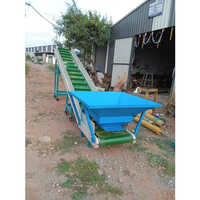 Inclined Belt Feeding Conveyor - Color: Blue