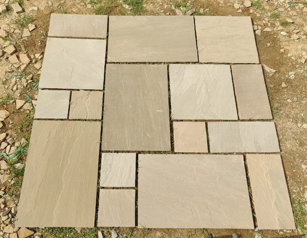 Raj Green Sandstone Paving Slabs