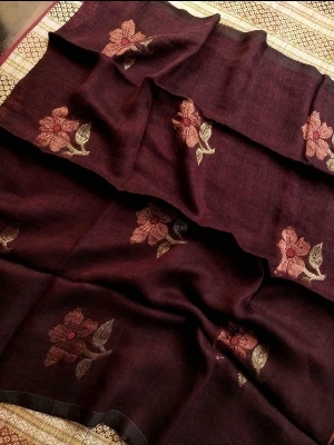 Linen saree
