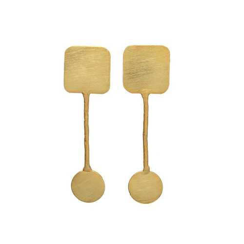 Gold Plated Woman Hammer Drop Earring