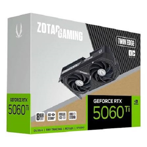 ZOTAC Gaming GeForce RTX 5060 Twin Edge OC DLSS 4 8GB GDDR7 128-bit 28 Gbps PCIE 5.0 Gaming Graphics Card