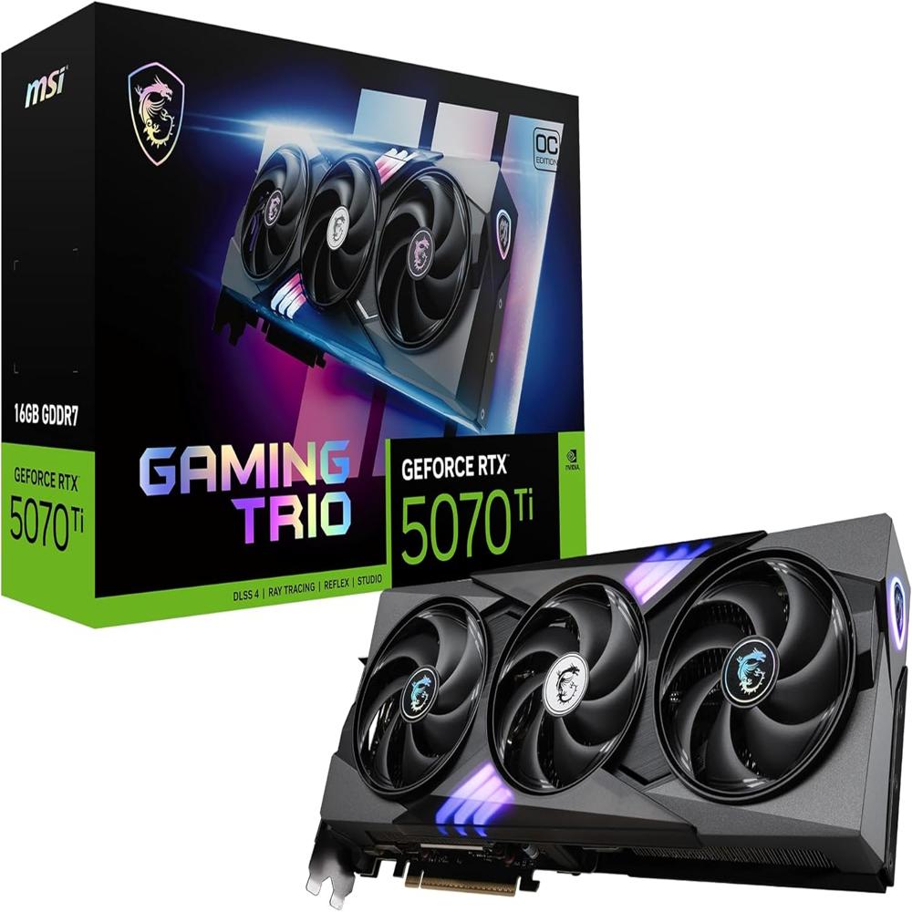 MSI Gaming RTX 5070 Ti 16G Gaming Trio OC Graphics Card 16GB GDDR7
