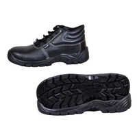 Men's Leather Safety Shoes - Leather Upper, Various Sizes Available, Black Color | Durable Comfort and Hazard Protection