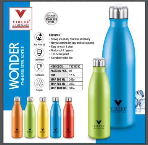 WONDER VIRTUE HOMEWARE STAINLESS STEEL BOTTLE