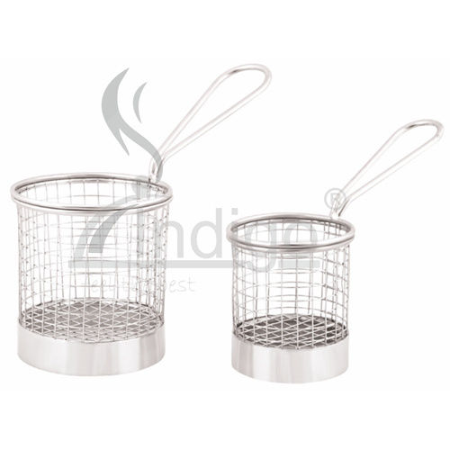 Round  Electro Polish Mini Serving Basket