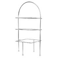 Round Stainless Steel Plates Wire Stand - Color: Silver