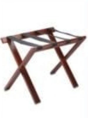 Wooden Luggage Rack - 600mm x 470mm x 430mm | Ultra-Slim Design, 4 Strong PP Straps, Wood Color