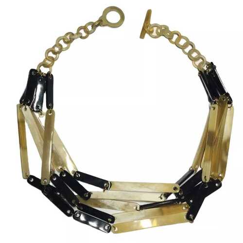handmade horn woman chain necklace