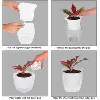 5 Inch Plastic Automatic Watering Planter With Transparent Pot