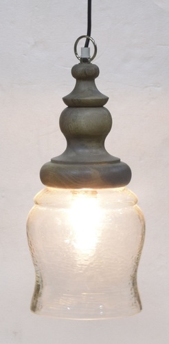 16 Inch Wooden Base Light Pendent