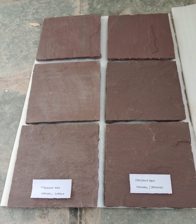 Mandana Red Chocolate Sandstone Tiles Paving Slabs