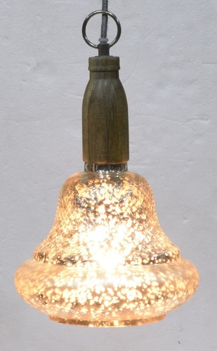 Decorative 13 Inch  Wooden Base Light Pendent