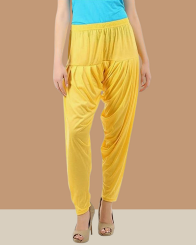 Lemon Yellow Viscose Rayon Patiala Pant